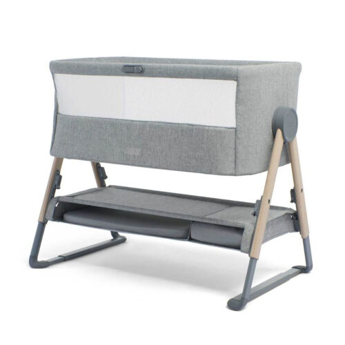 mamas and papas lua bedside crib grey 15