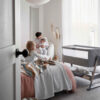 mamas and papas lua bedside crib grey14