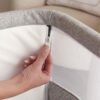 mamas and papas lua bedside crib grey11