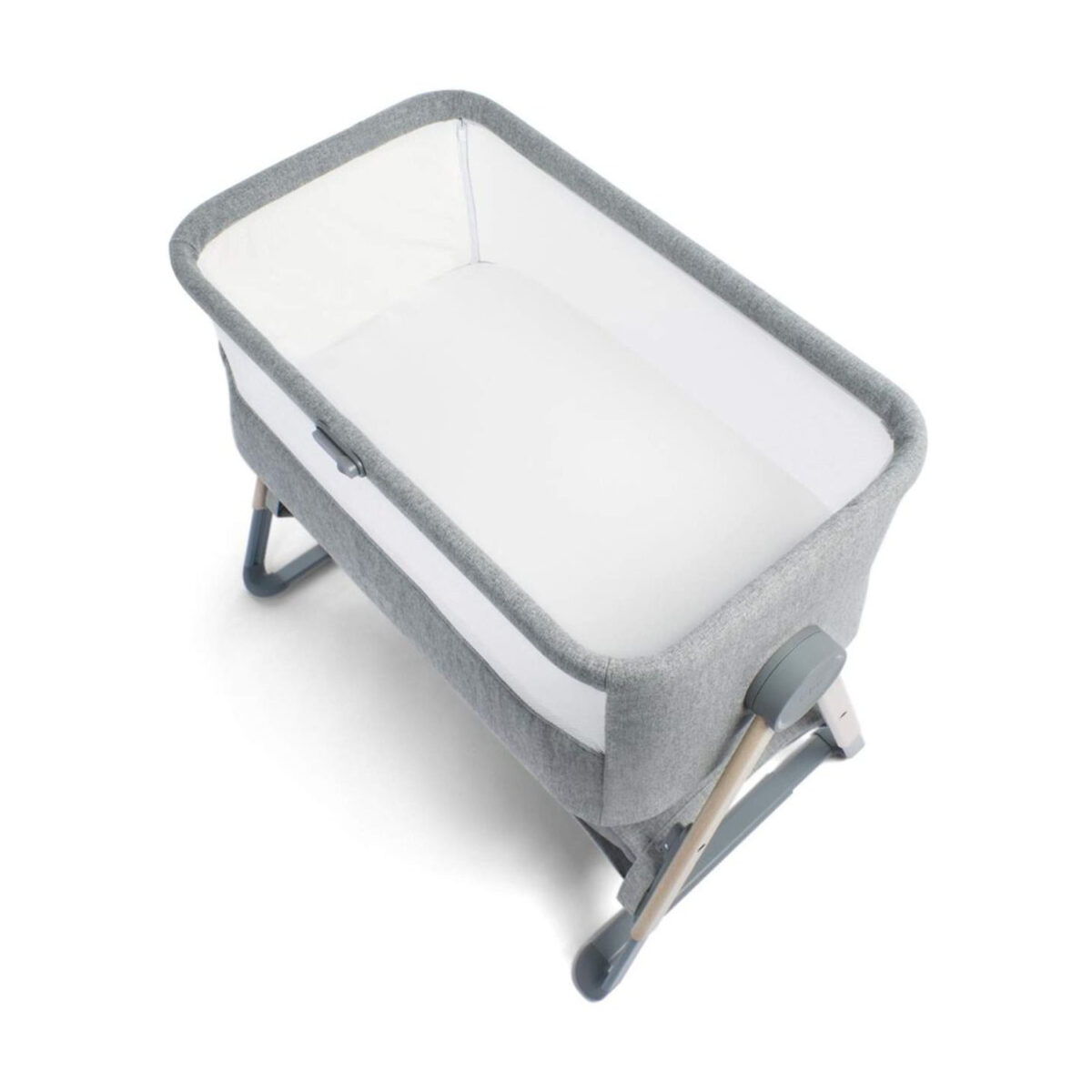 mamas and papas lua bedside crib grey 10