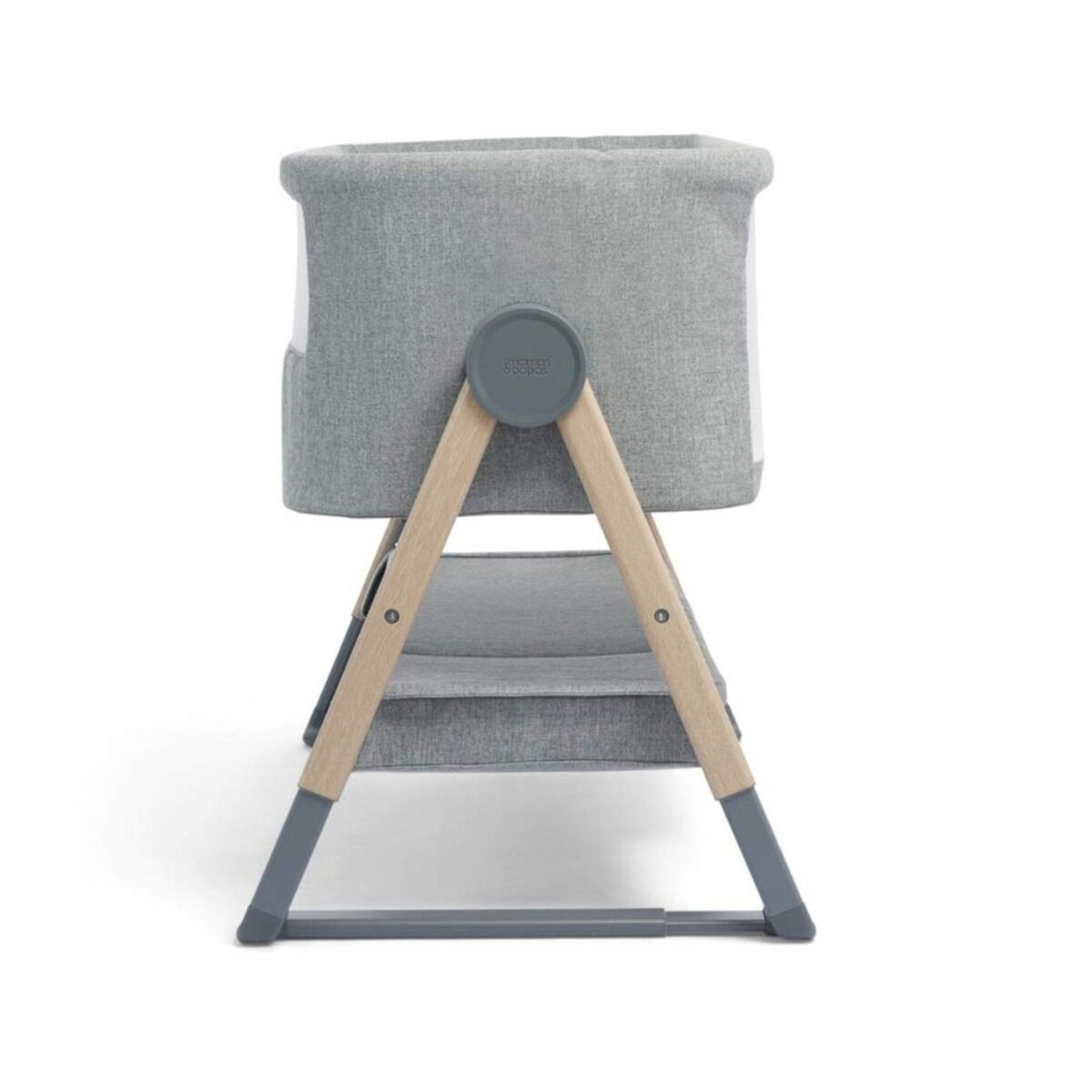 mamas and papas lua bedside crib grey 4