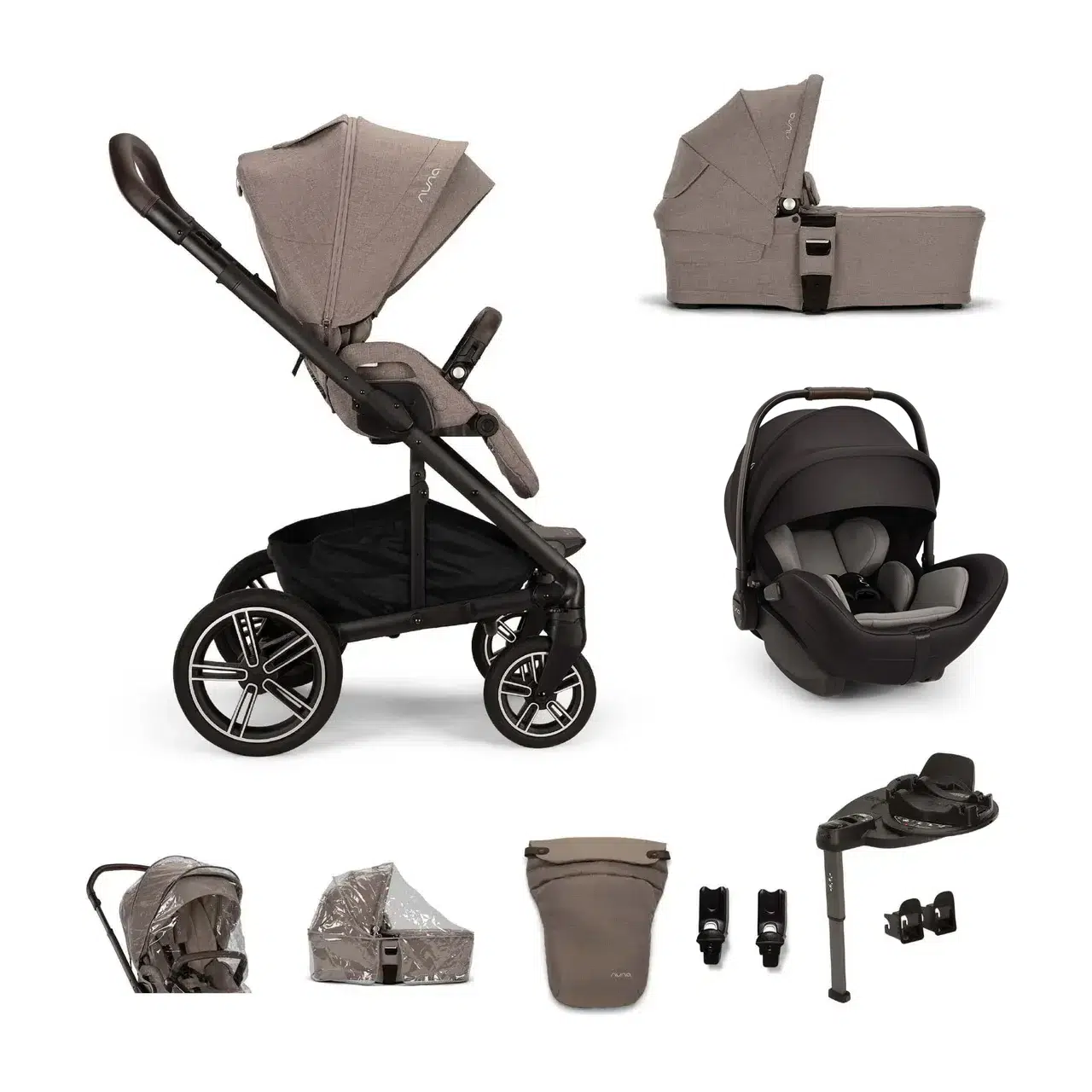 Nuna MIXX NEXT Travel System Bundle with ARRA FLEX & Base Curv - Cedar