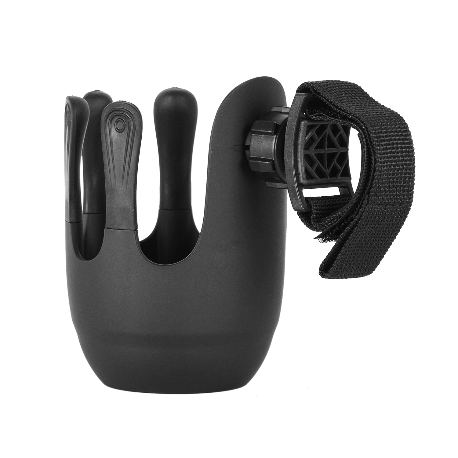 Maxi-Cosi universal stroller cup holder with secure strap mount for bottles and drinks.