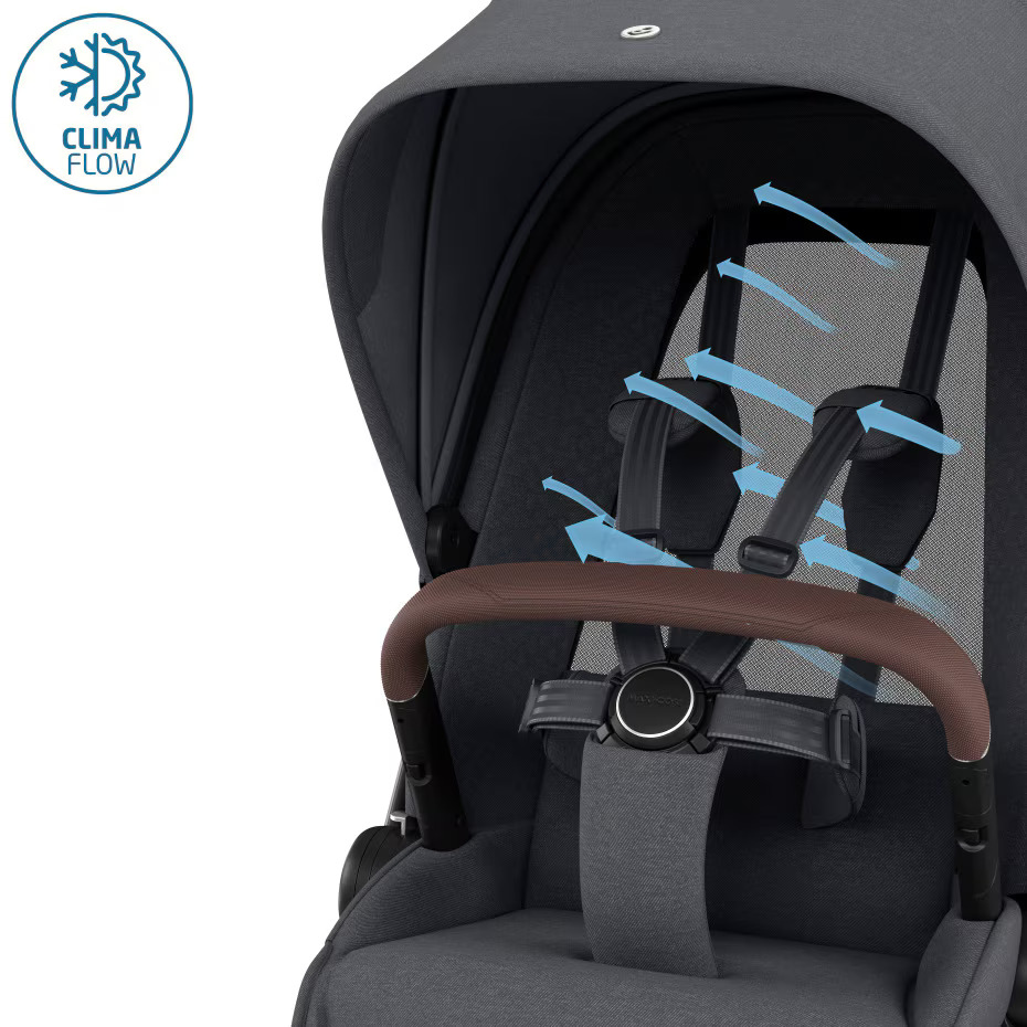 Maxi-Cosi Fame 7 Essential Bundle - Pushchair & Carrycot - Twillic Graphite 15