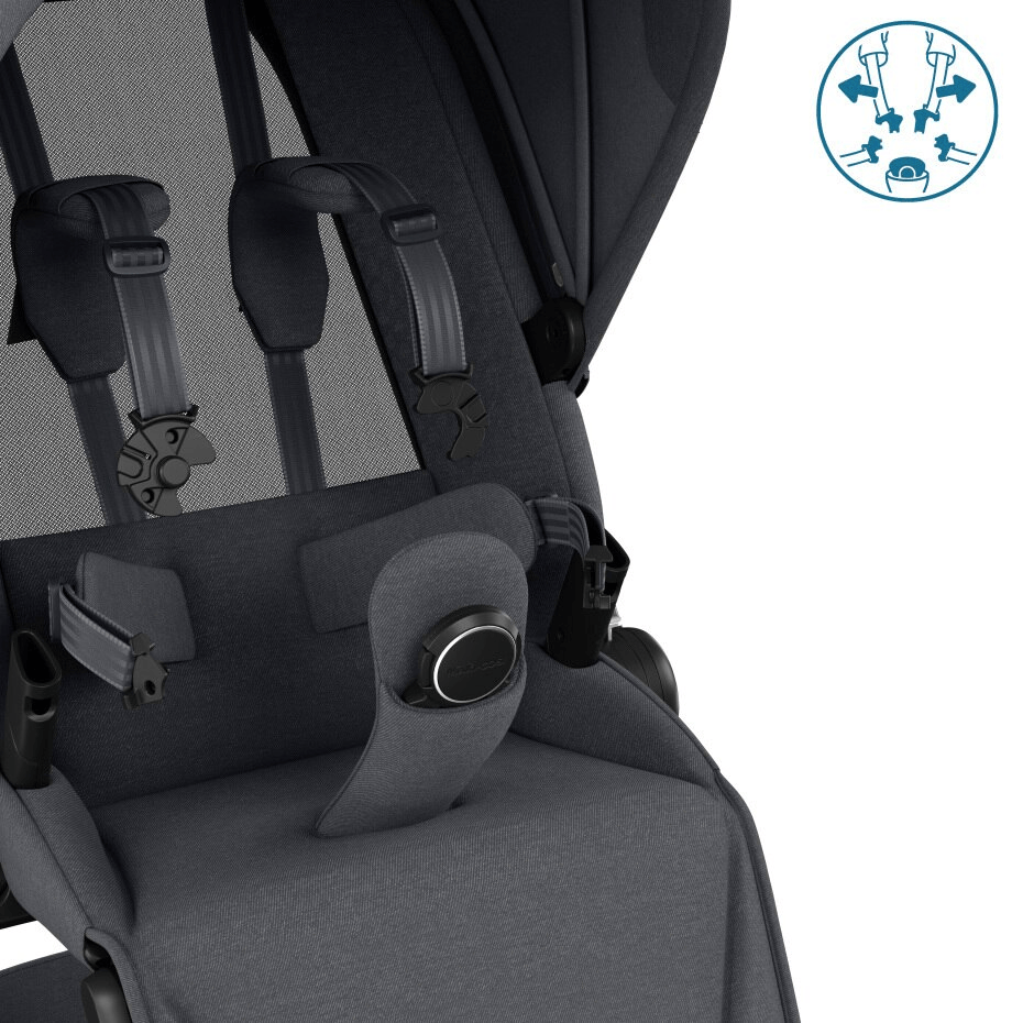 Maxi-Cosi Fame 7 Essential Bundle - Pushchair & Carrycot - Twillic Graphite 13