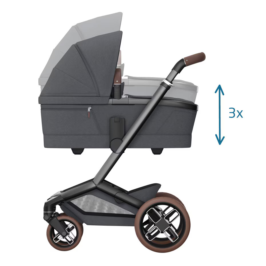 Maxi-Cosi Fame 7 Essential Bundle - Pushchair & Carrycot - Twillic Graphite 11