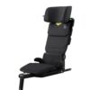Axkid Up High Back booster seat in black, upright position showing full backrest and padded comfort.