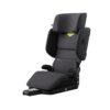 Grey AXKID Up child booster seat with recline, support cushions, and ISOFIX connectors.