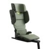 Green Axkid Up high back booster car seat with ergonomic padding and headrest support.