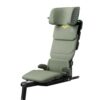 Axkid Up booster seat in Nordic Bloom green with adjustable back height and safety features.