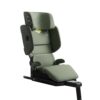 Side view of Axkid Up green booster seat showing adjustable recline and safety features.