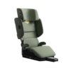Axkid Up car seat reclined in green color, highlighting extended base and seat depth.