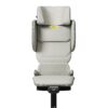 Front view of Axkid Up car seat in beige with ergonomic padding and height-adjustable headrest.
