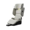 Front angle of beige Axkid Up booster with ergonomic shape and safety-focused features.
