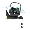 Maxi-Cosi pebble 360 car seat on the FamilyFix 360 ISOFIX Base in Black