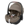 Maxi-Cosi Pebble 360 Pro2 newborn car seat with canopy in Twillic Truffle brown, side view.