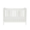 White mini cot bed against plain background, shown front-facing.
