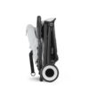 Cybex Orfeo stroller in Fog Grey, folded for easy storage with a compact profile.