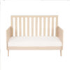 Babymore Dante Mini Cot Bed shown as day bed with natural finish and clean design.