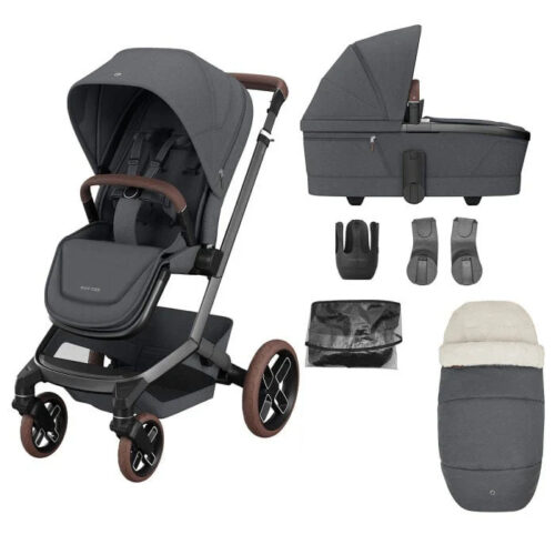 Maxi-Cosi Fame 7 Essential Bundle - Pushchair & Carrycot - Twillic Graphite