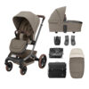 Maxi-Cosi Fame Essential Pushchair & Carrycot Bundle ibn twillic truffle with Brown wheels