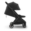 Side profile of Jake UPPAbaby MINU V3 stroller with fully extended canopy and reclined seat.