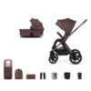 Venicci Upline 2 SE Pushchair & Carrycot with Accessories – Burgundy