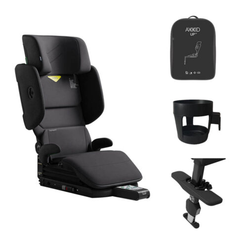 AXKID Up High Back Booster Car Seat with Accessories – Arctic Mist Grey
