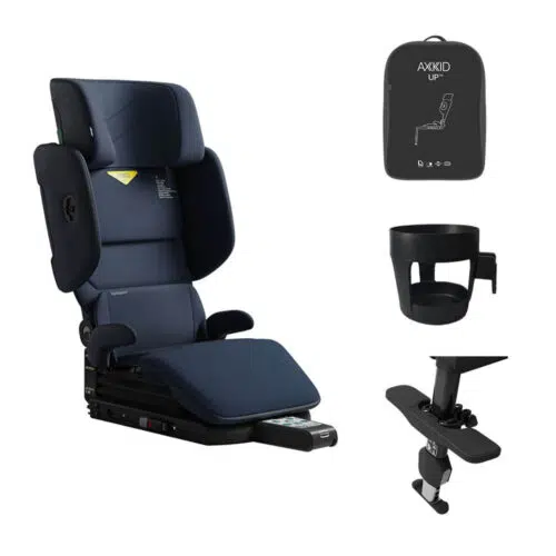 AXKID Up High Back Booster Car Seat with Accessories – Glacier Lake Blue