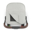Top view of Savannah UPPAbaby MINU V3 stroller showing peekaboo mesh window and leather handle.
