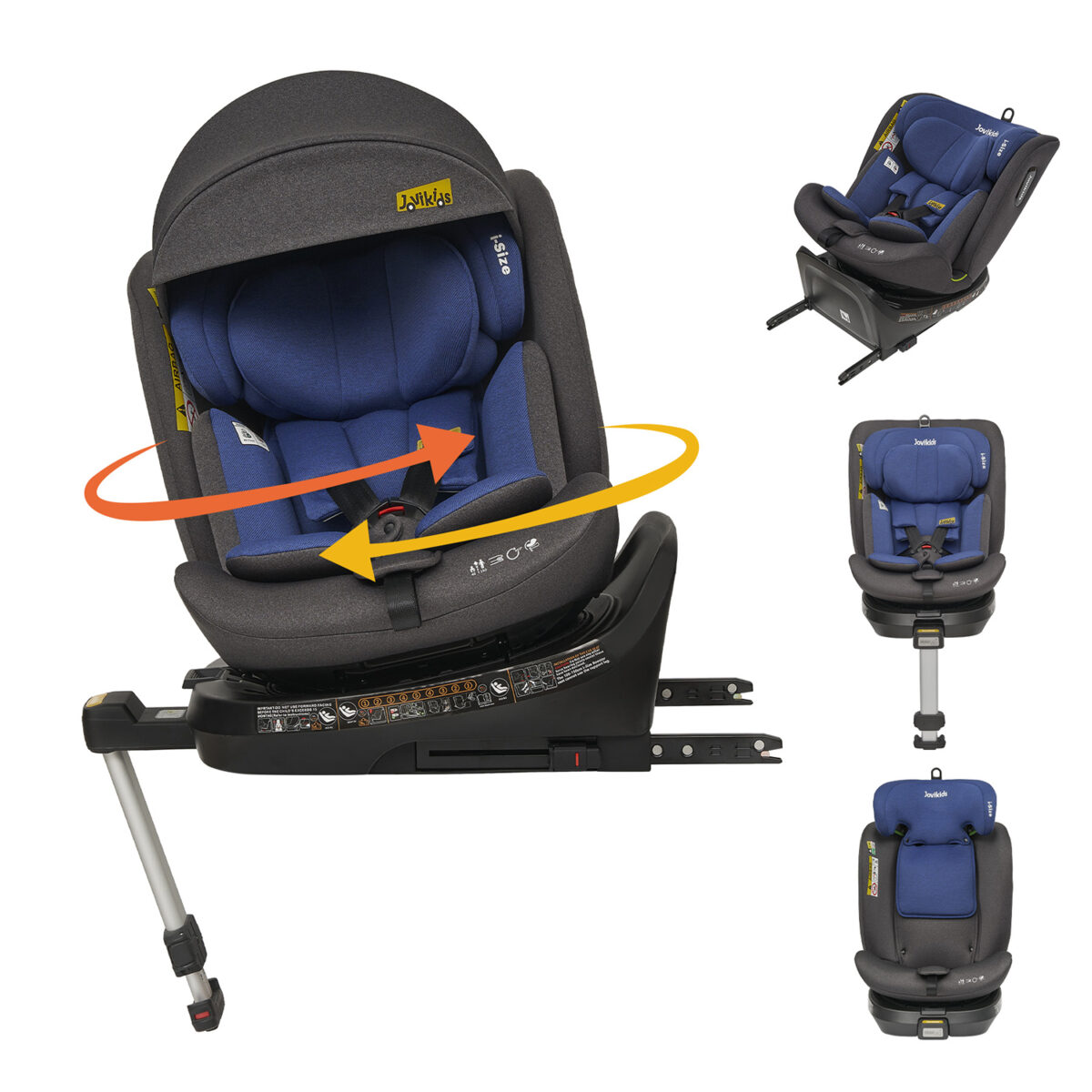 Jovikids Ranger 360° Swivel i-Size Car Seat 40-150cm in Blue 3