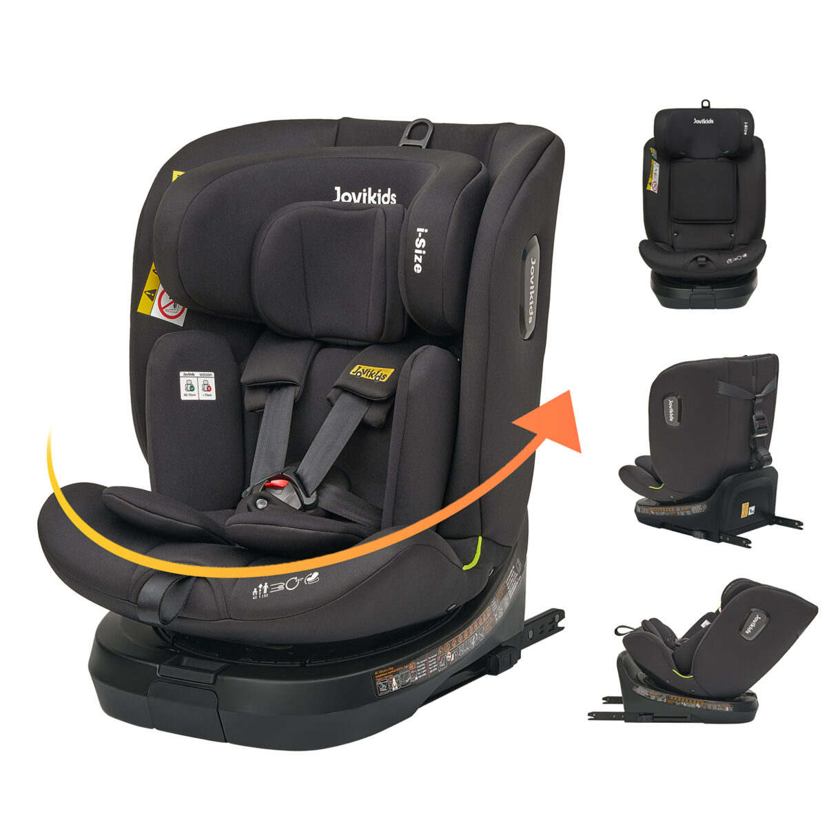 Jovikids Ranger TT 360° Swivel i-Size Car Seat 40–150cm in Black 14