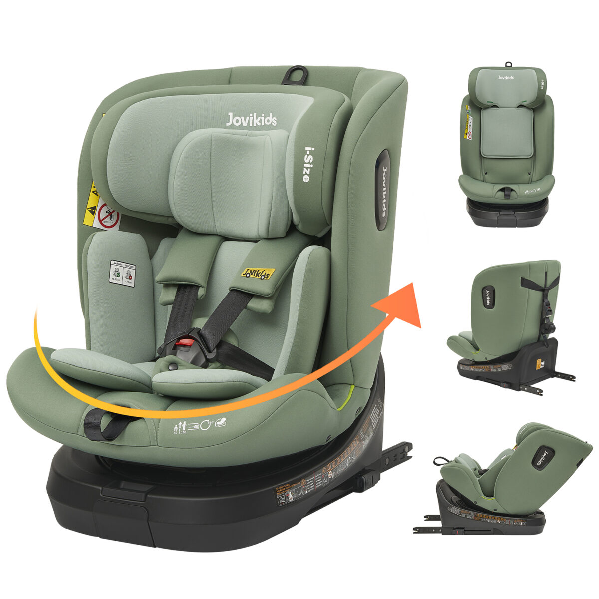 Jovikids Ranger TT 360° Swivel i-Size Car Seat 40–150cm in Green 9