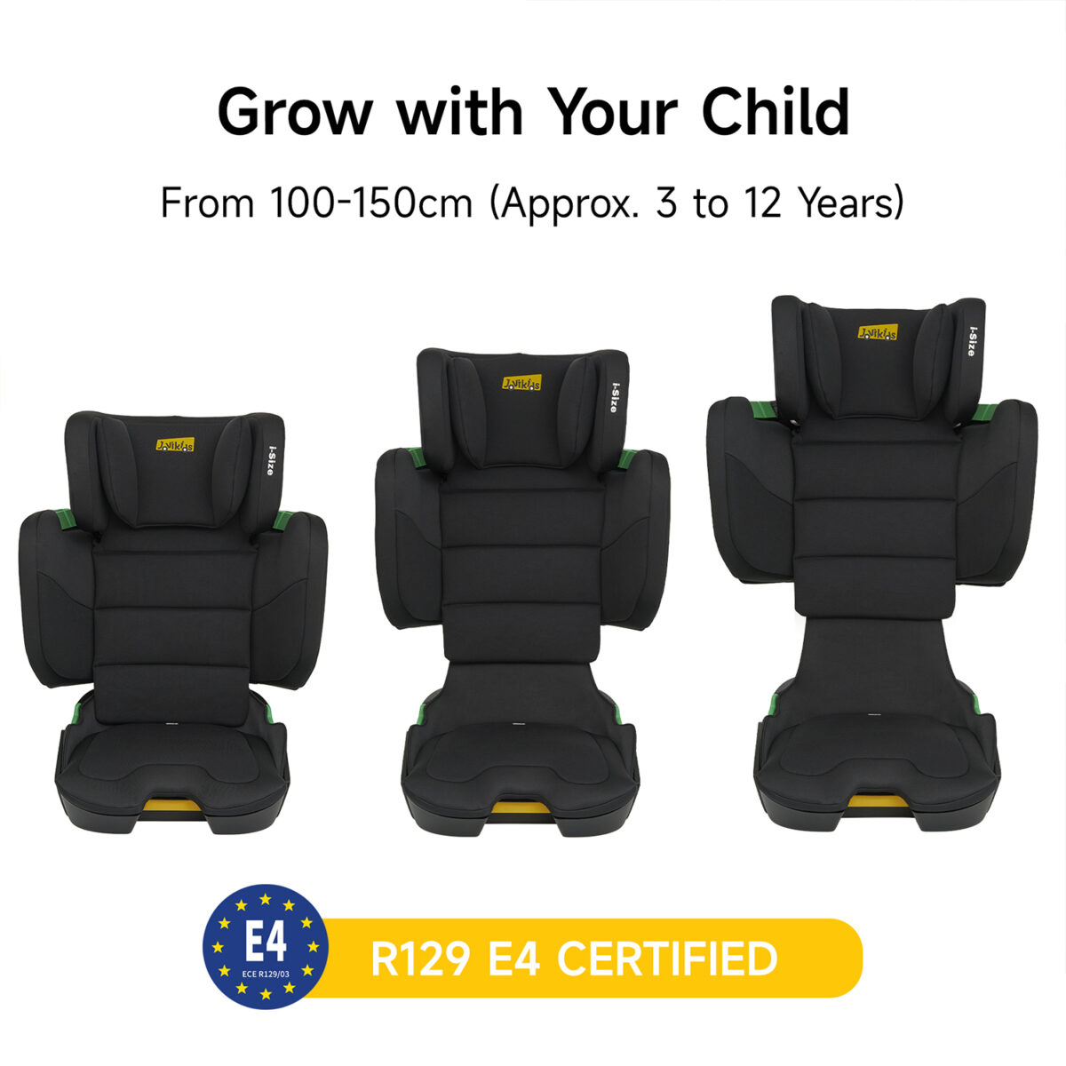 Jovikids Rober Portable Highback Booster i-Size 100–150cm in Black 7