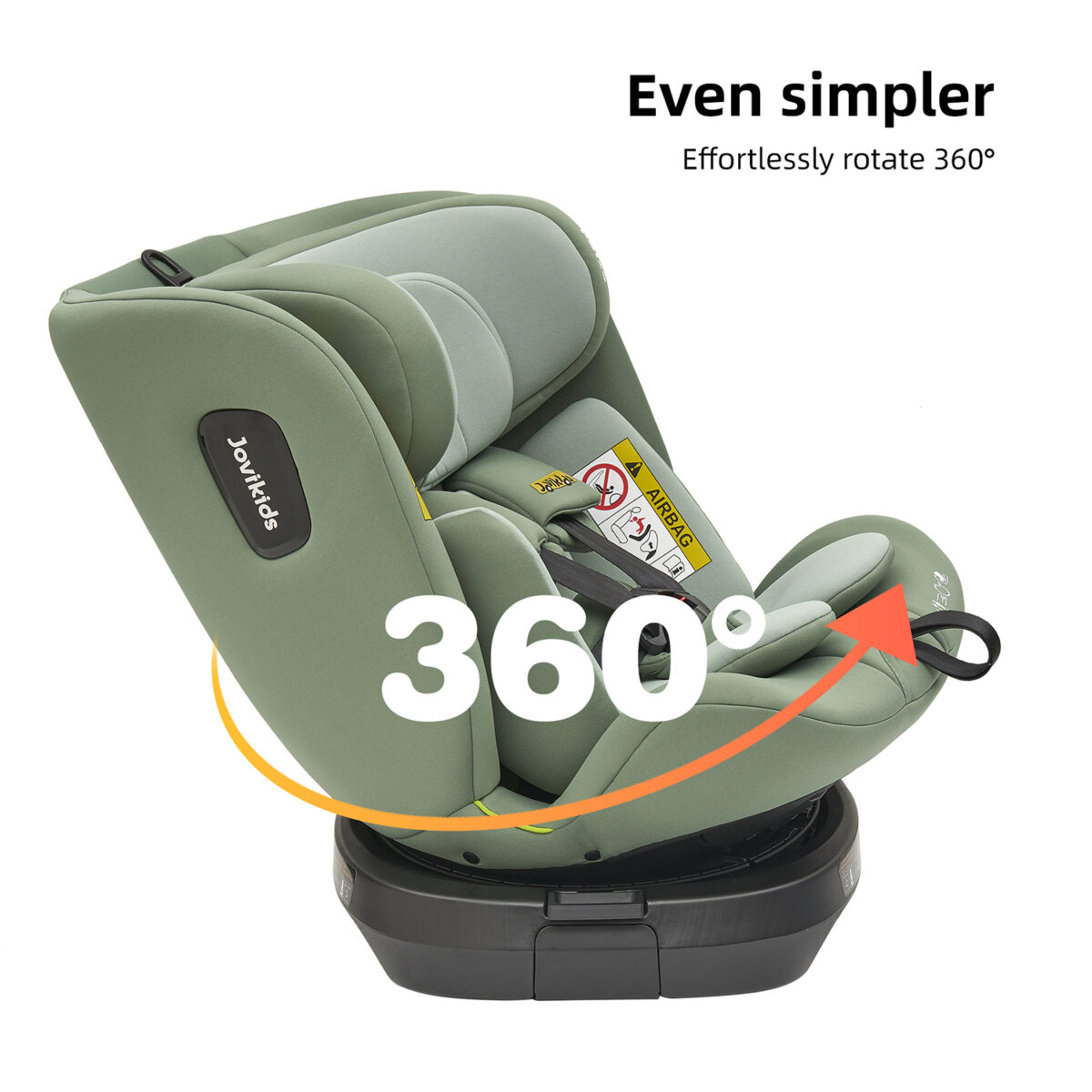 Jovikids Ranger TT 360° Swivel i-Size Car Seat 40–150cm in Green 5