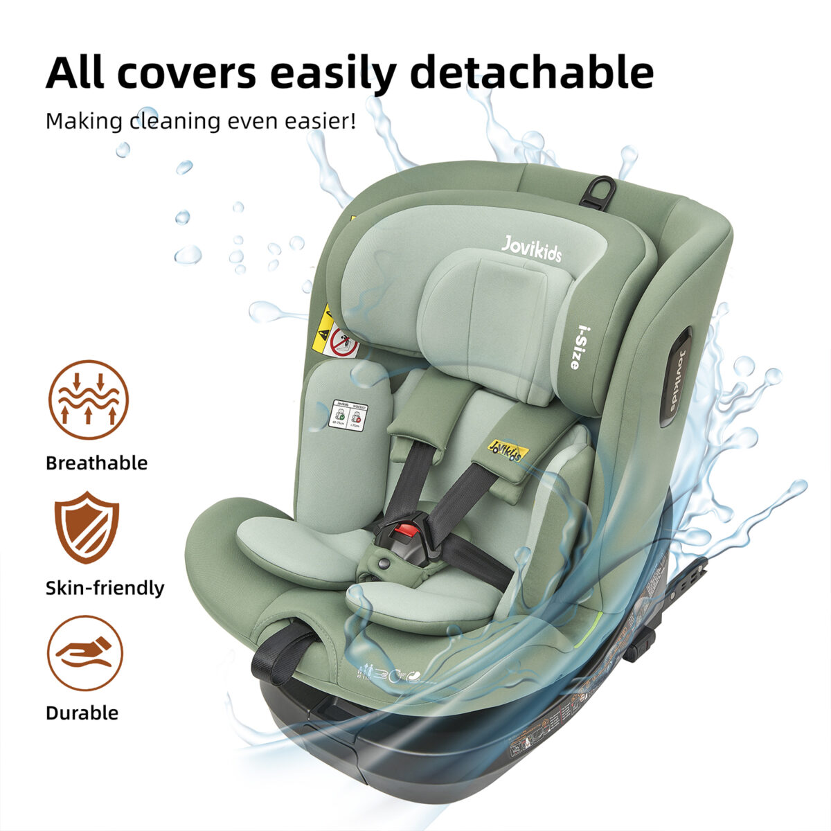 Jovikids Ranger TT 360° Swivel i-Size Car Seat 40–150cm in Green 3