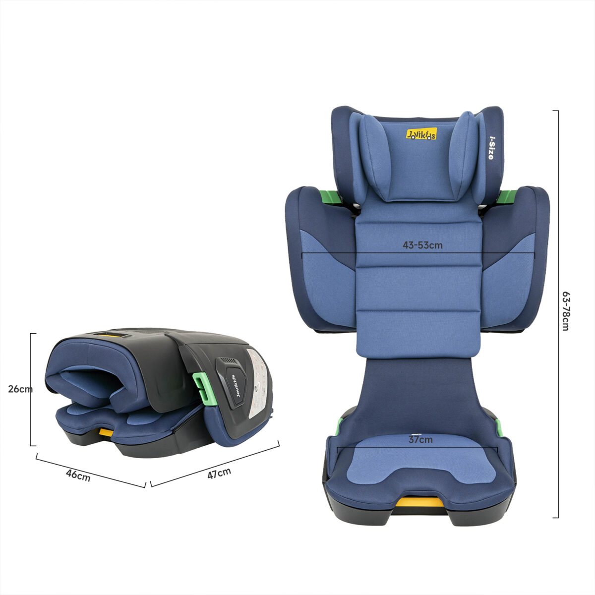 Jovikids Rober Portable Highback Booster i-Size 100–150cm in Blue 15