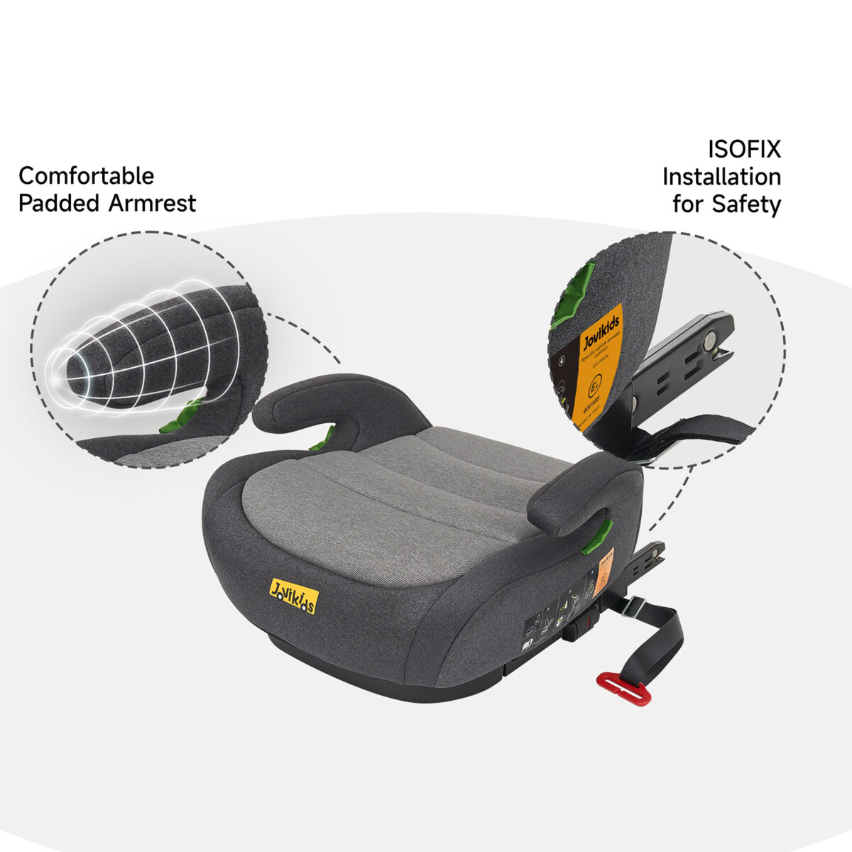 Jovikids OHHO Portable Booster i-Size 125–150cm in Grey 8
