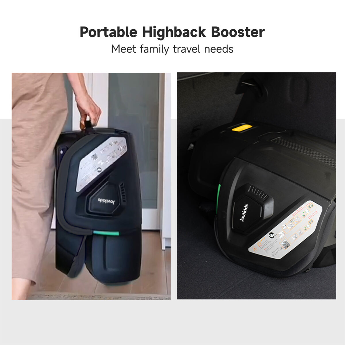 Jovikids Rober Portable Highback Booster i-Size 100–150cm in Black 15