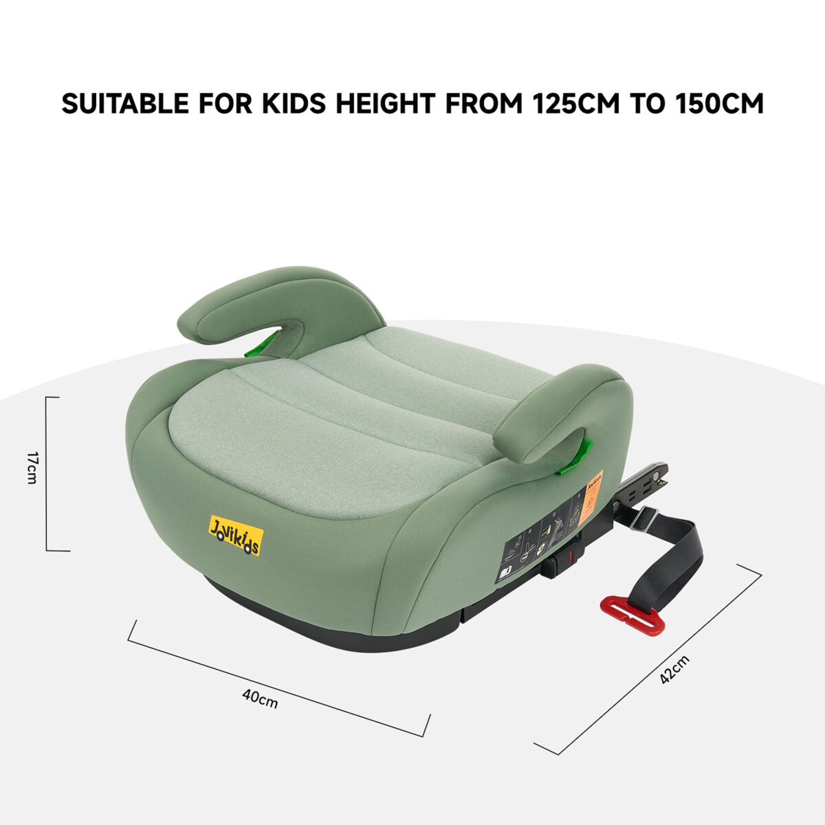 Jovikids OHHO Portable Booster i-Size 125–150cm in Green 14