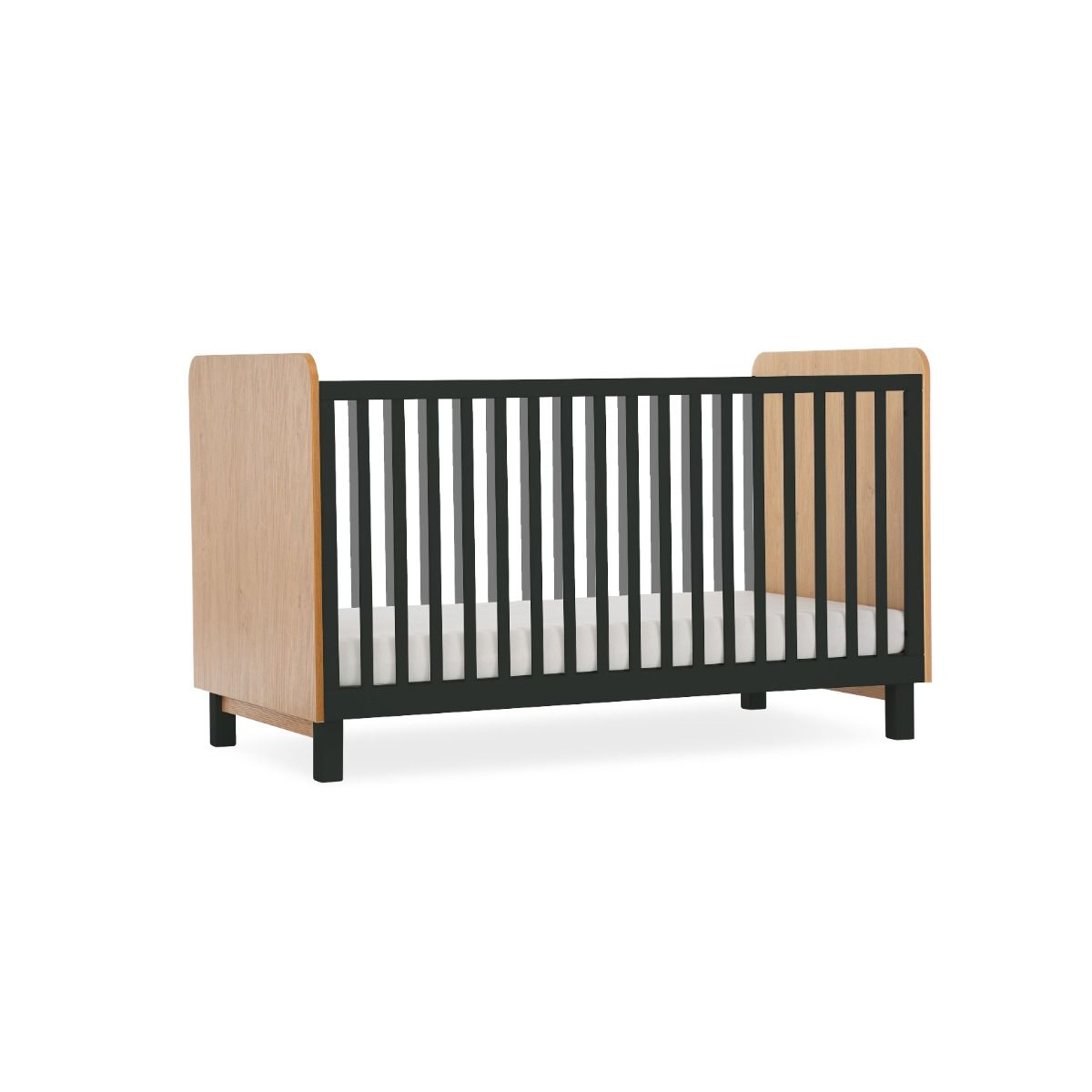 CuddleCo Rafi 2 Piece Nursery Furniture Set – Oak & Black 8