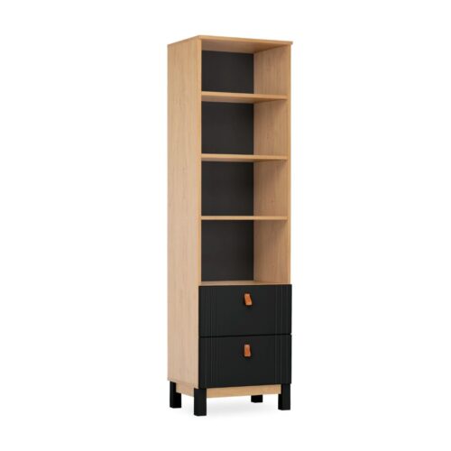 CuddleCo Rafi Bookcase – Oak & Black 4