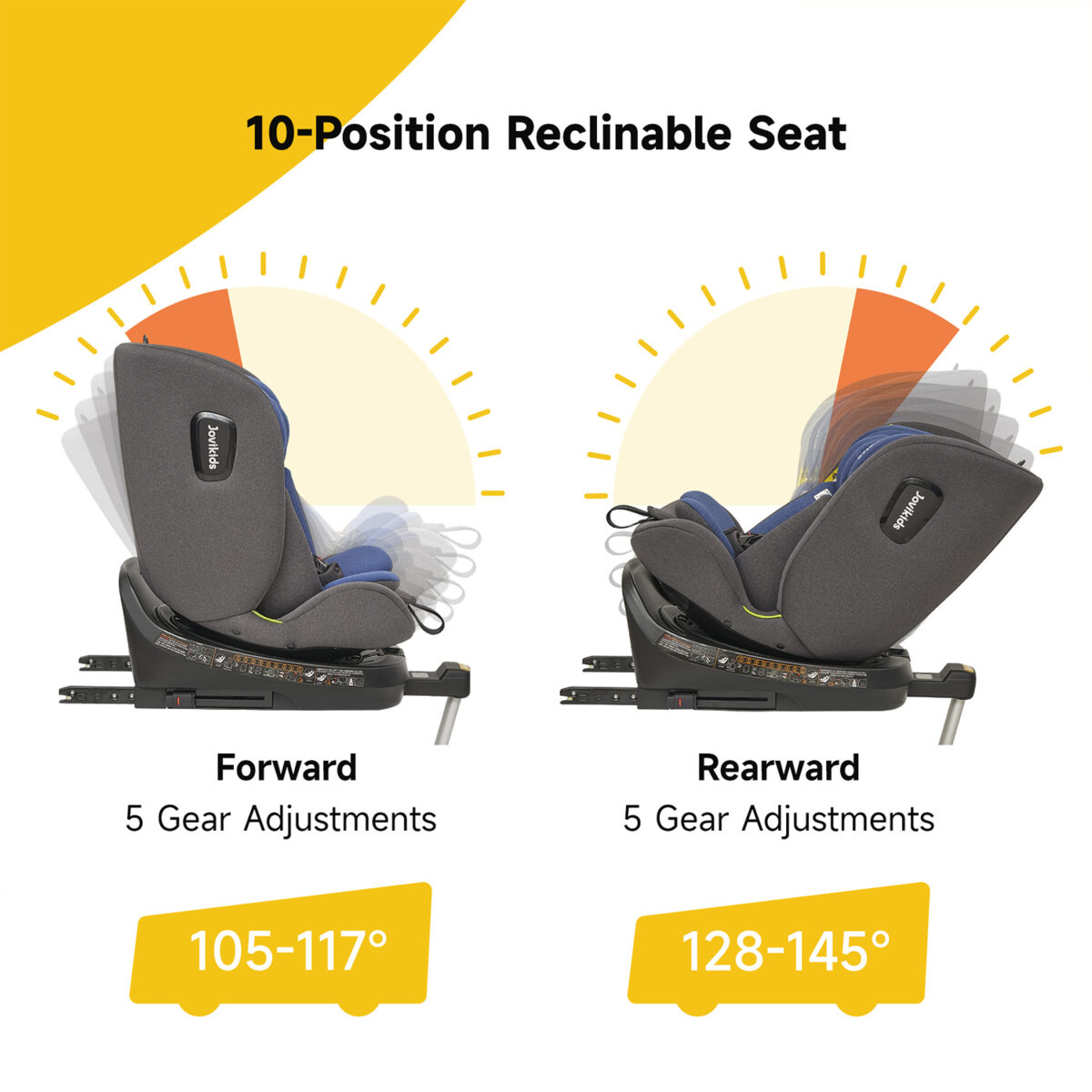 Jovikids Ranger 360° Swivel i-Size Car Seat 40-150cm in Blue 10
