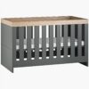 Little Acorns Burlington 2 Piece Nursery Furniture Set with Cot Bed and Dresser - Anthracite Grey & Oak 6