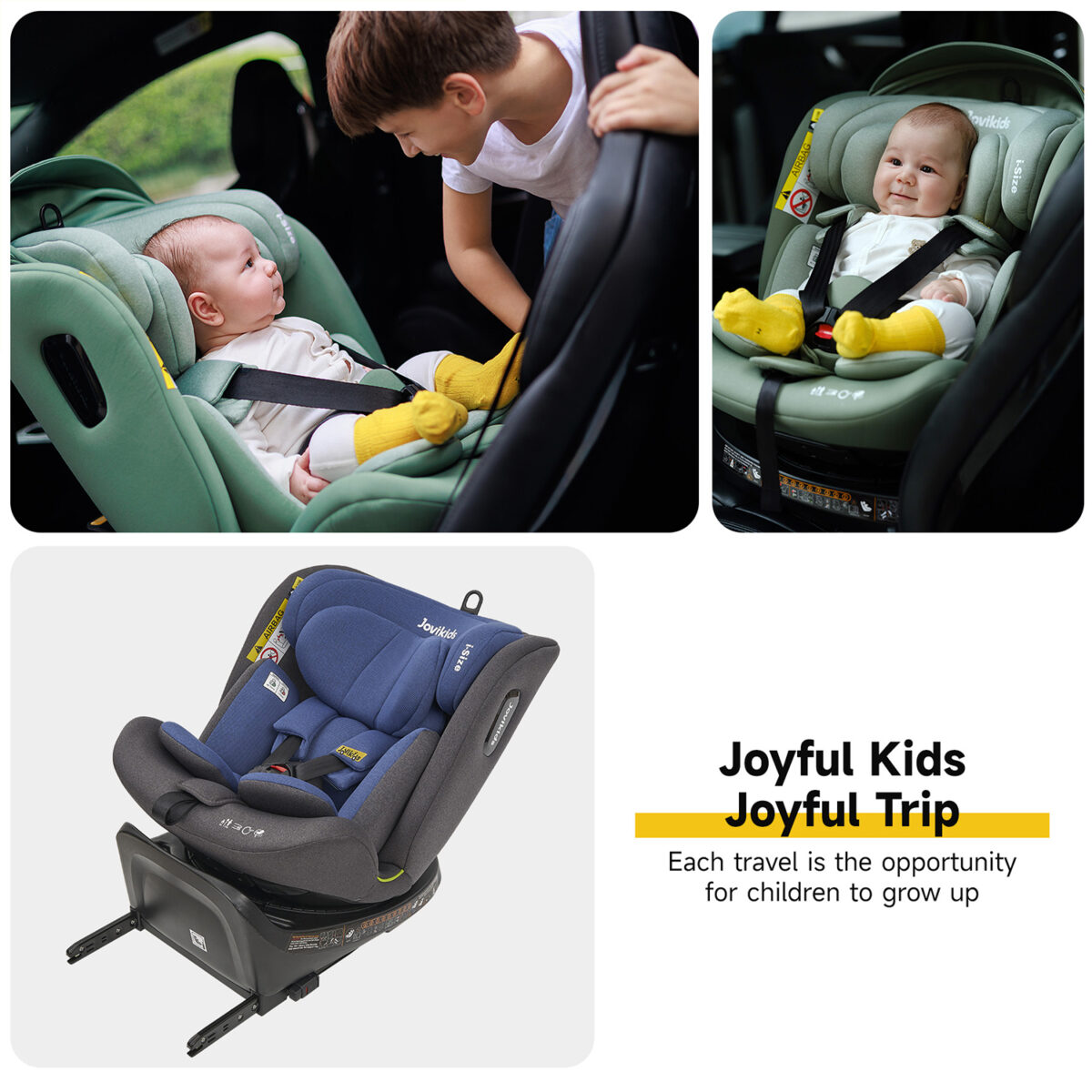 Jovikids Ranger 360° Swivel i-Size Car Seat 40-150cm in Blue 9