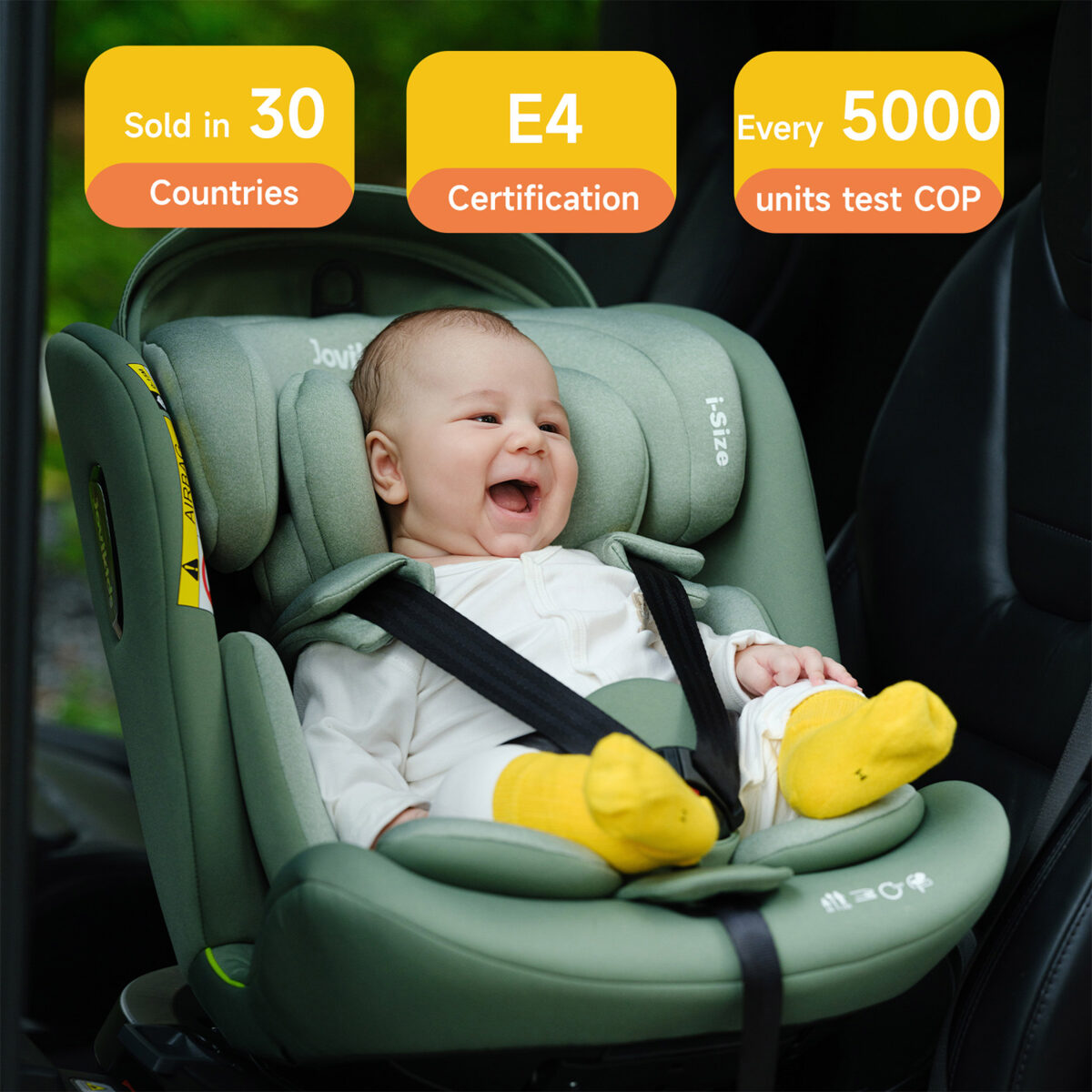 Jovikids Ranger 360° Swivel i-Size Car Seat 40-150cm in Grey 11