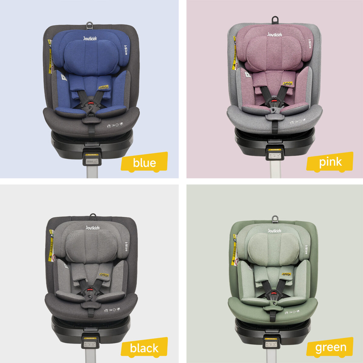 Jovikids Ranger 360° Swivel i-Size Car Seat 40-150cm in Grey 20