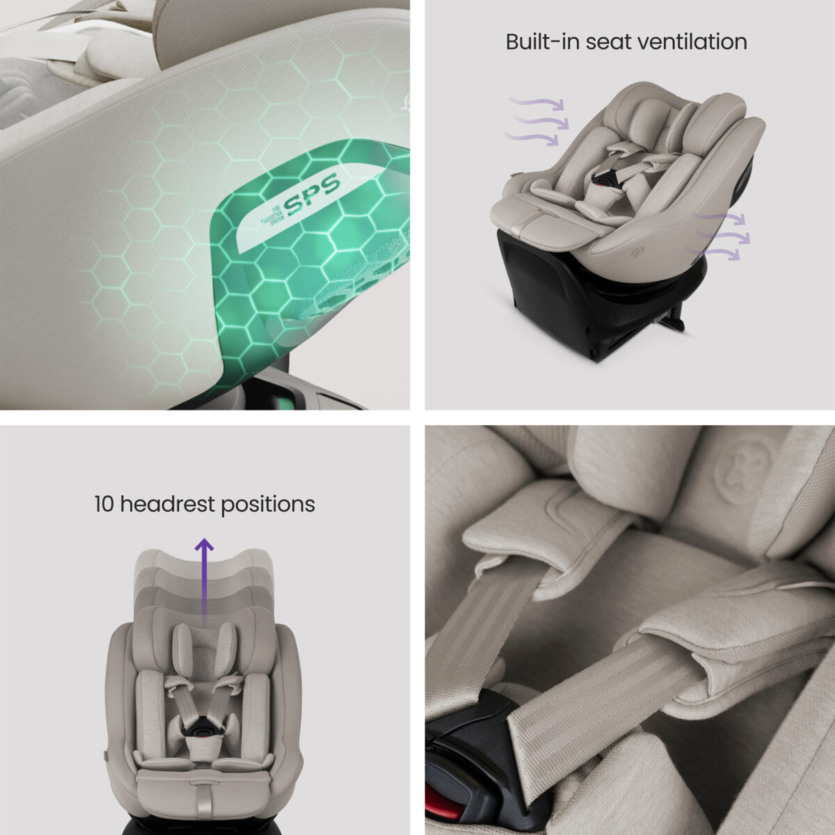 Silver Cross Approach 360 Car Seat with ISOFIX Base in natural taupe 5