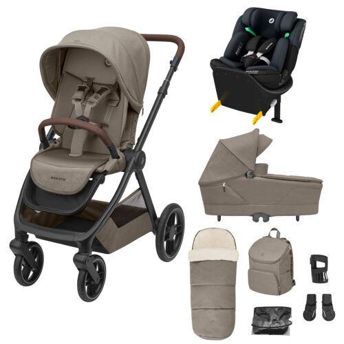 Maxi Cosi Oxford+ Bundle with accessories and Emerald 360S Car Seat - Twillic Truffle