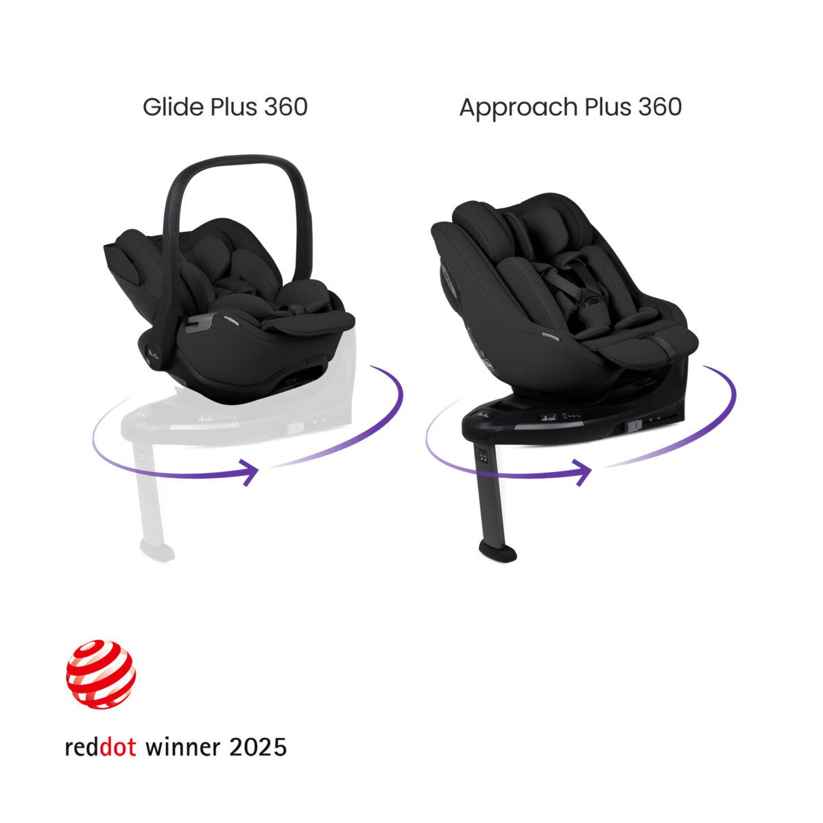 Silver Cross Glide Infant Carrier and Approach 360 & ISOFIX Base – Iconic Black 2